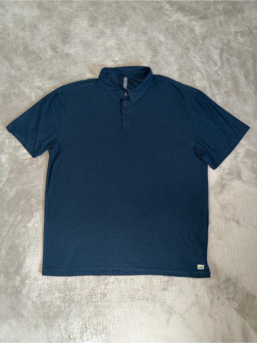 Vuori Strato Tech Polo Men’s 2XL Navy Heather Stretch Short Sleeve Performance